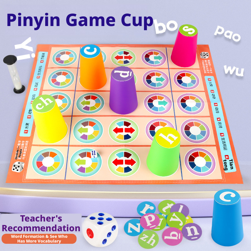 Party Games Kids Indoor - Permainan Papan Mencocokkan Pinyin Cina untuk